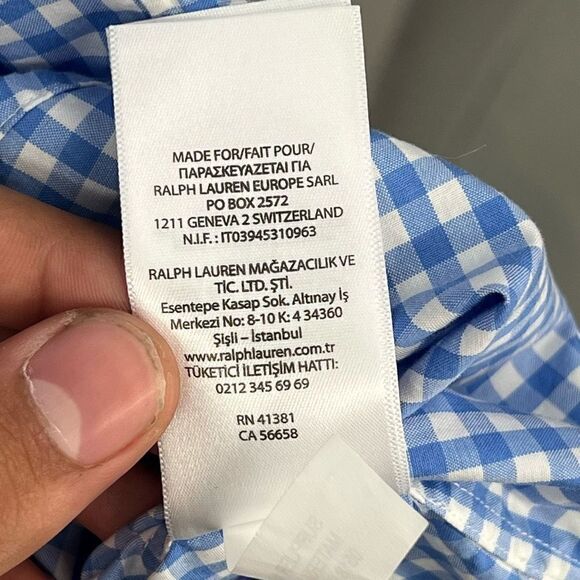 Ralph Lauren Collared Long Sleeve Button-Down Plaid Blue & White Shirt Size XL - Picture 5 of 5